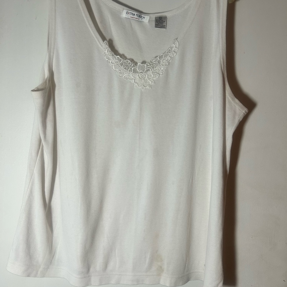 Extra Touch Size 3X White Camisole Mom Core Top